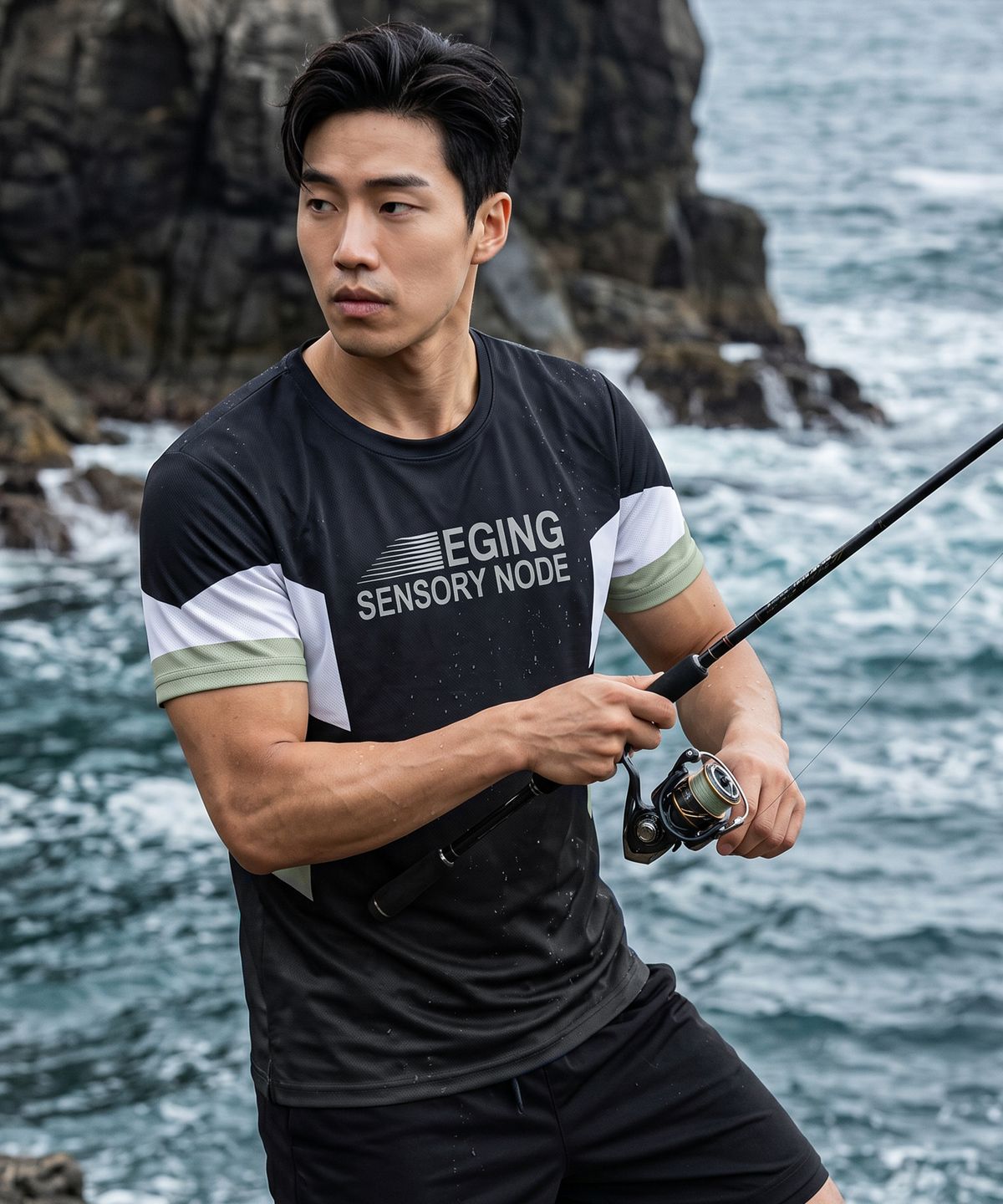 듀스피싱(DEUXFISHING) 기능성 라운드 반팔 티셔츠 에깅 MST-02