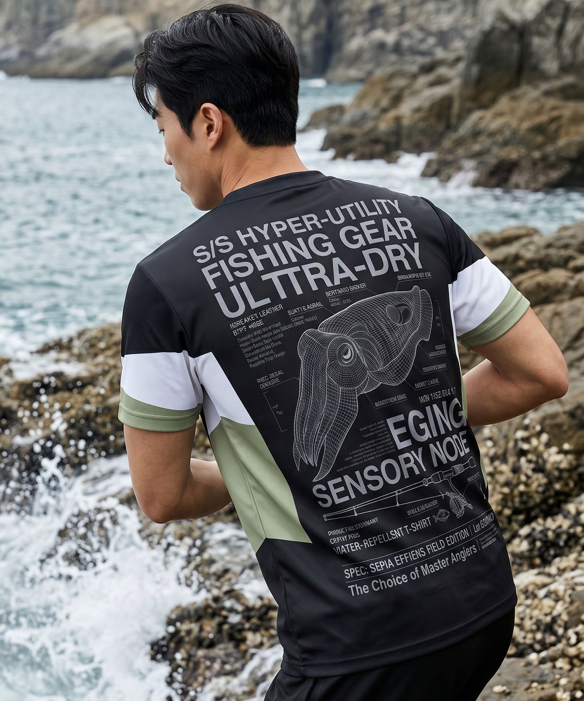 듀스피싱(DEUXFISHING) 기능성 라운드 반팔 티셔츠 에깅 MST-02