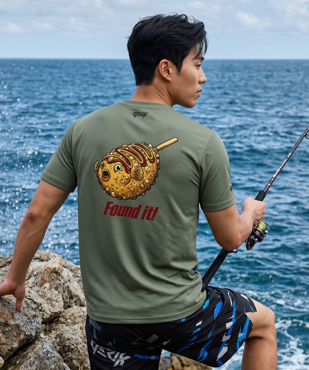 듀스피싱(DEUXFISHING) 기능성 라운드 반팔 티셔츠 블룬도그 MST-05