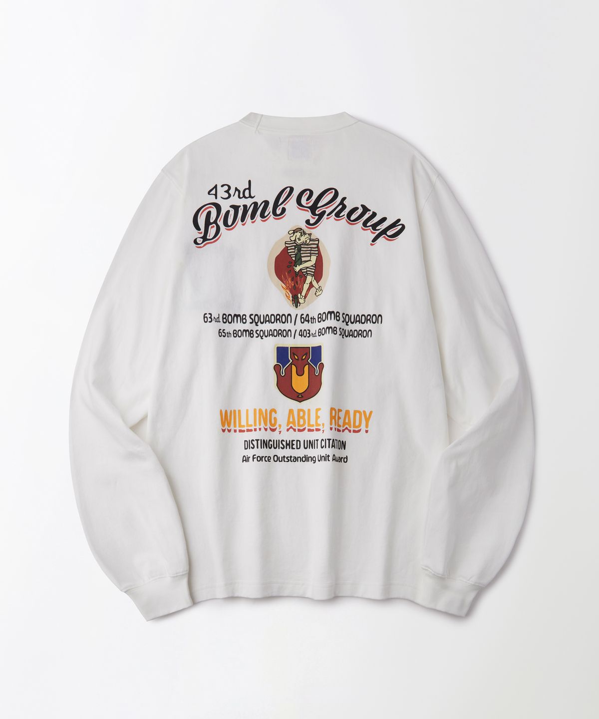 아웃스탠딩(OUTSTANDING) MIL SERIES LONG SLEEVE(BOMB GROUP)_OFF WHITE