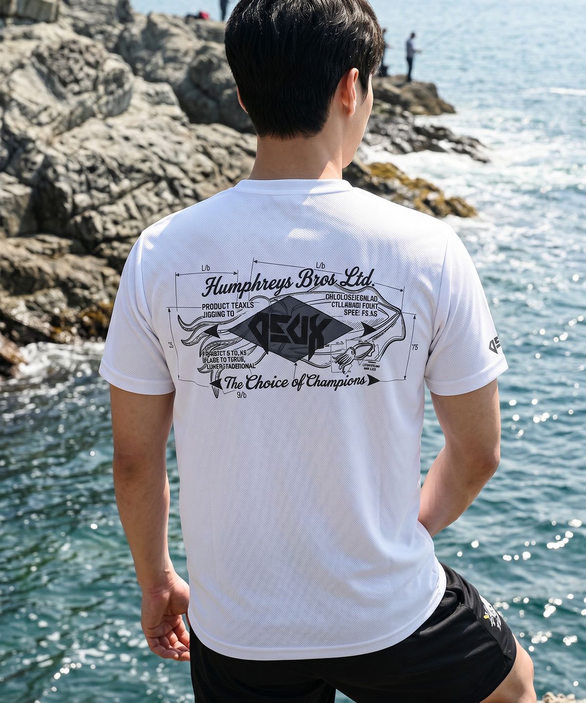 듀스피싱(DEUXFISHING) 기능성 라운드 반팔 티셔츠 갑오징어 MST-07