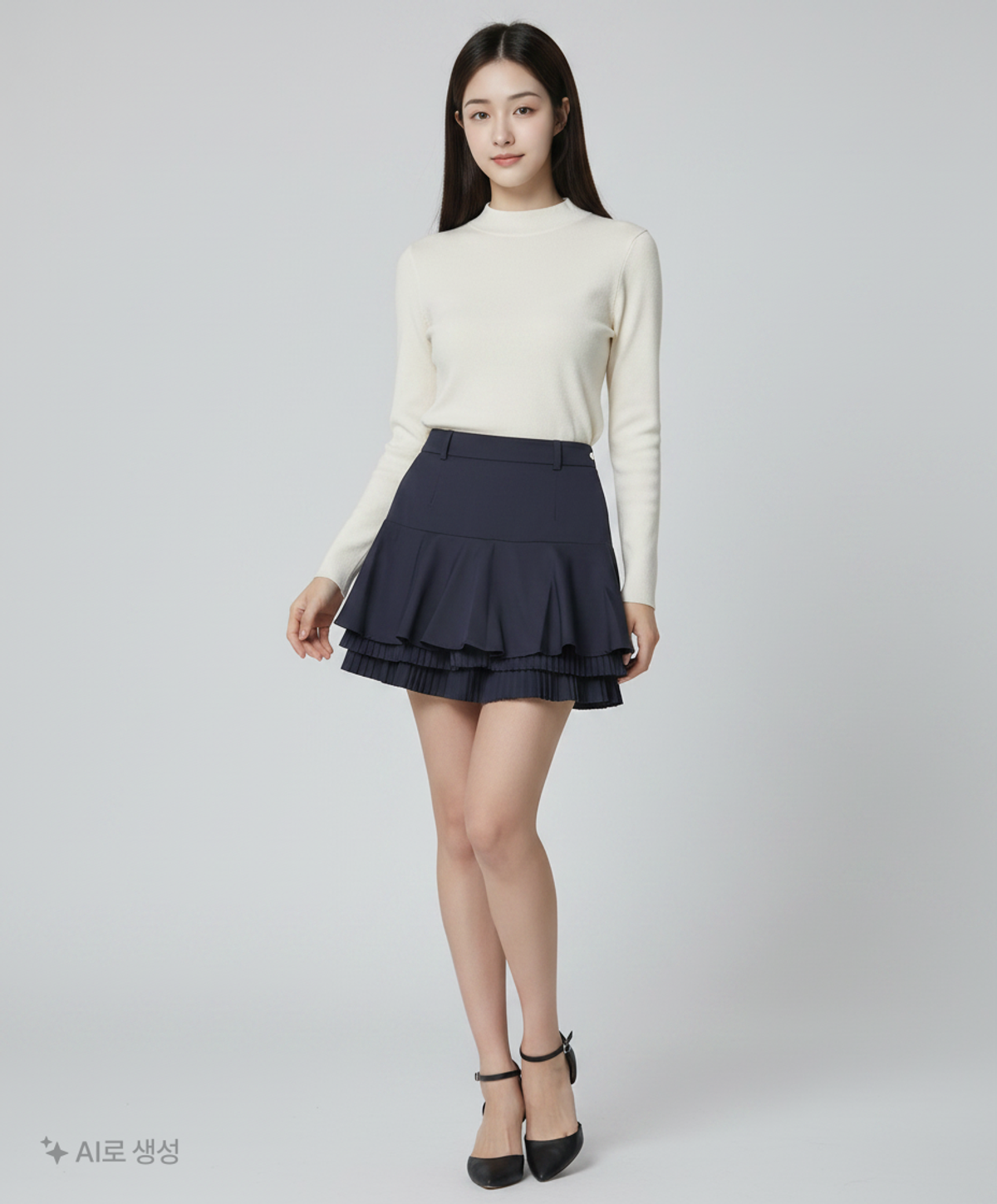 네버마인드올(NEVERMINDALL) CU274(3TH RE)끌레르 플리츠 팬츠 큐롯_NY XS
