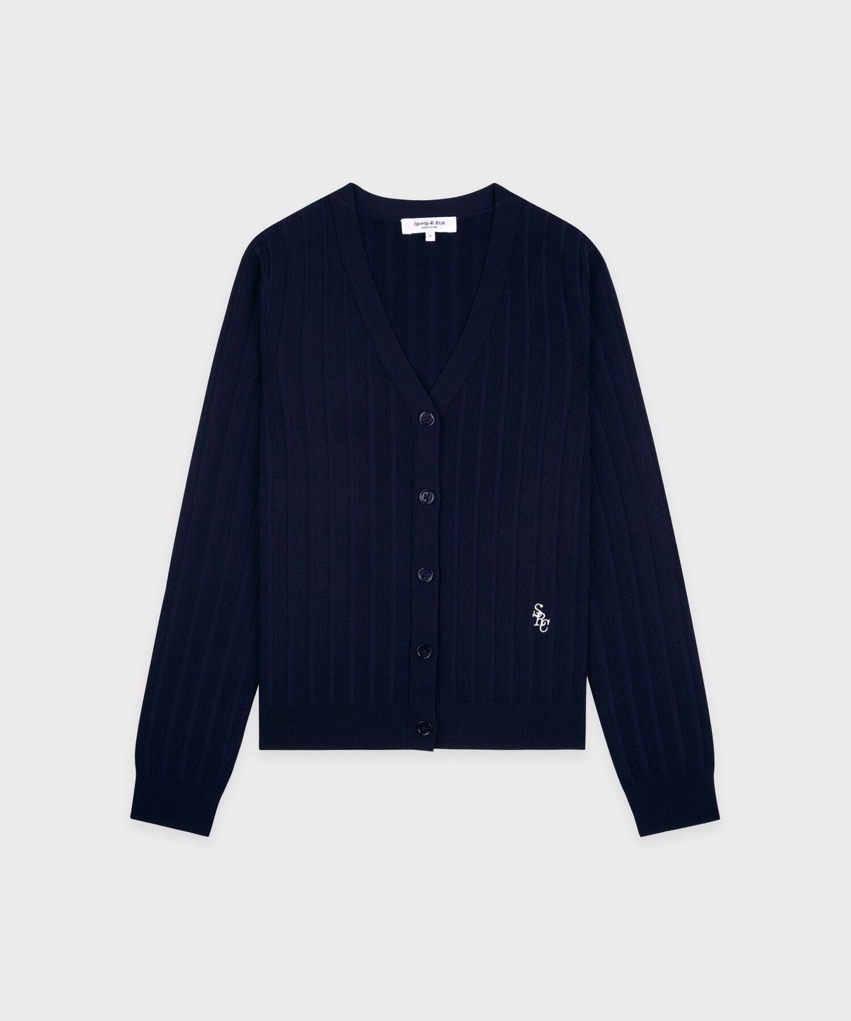 스포티앤리치(SPORTY&RICH) SRC 립 가디건 - 네이비 R265AWG002