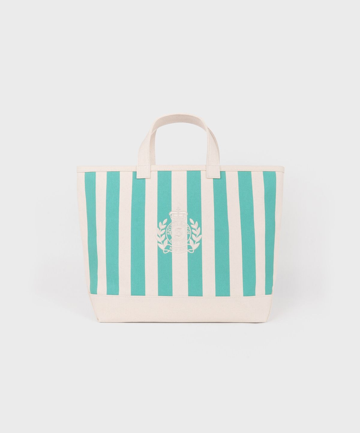 스포티앤리치(SPORTY&RICH) NY 크레스트 비치 토트백 - 내추럴/그린 R265AOB012