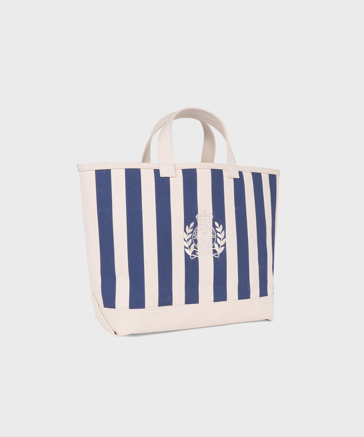 스포티앤리치(SPORTY&RICH) NY 크레스트 비치 토트백 - 내추럴/네이비 R265AOB011