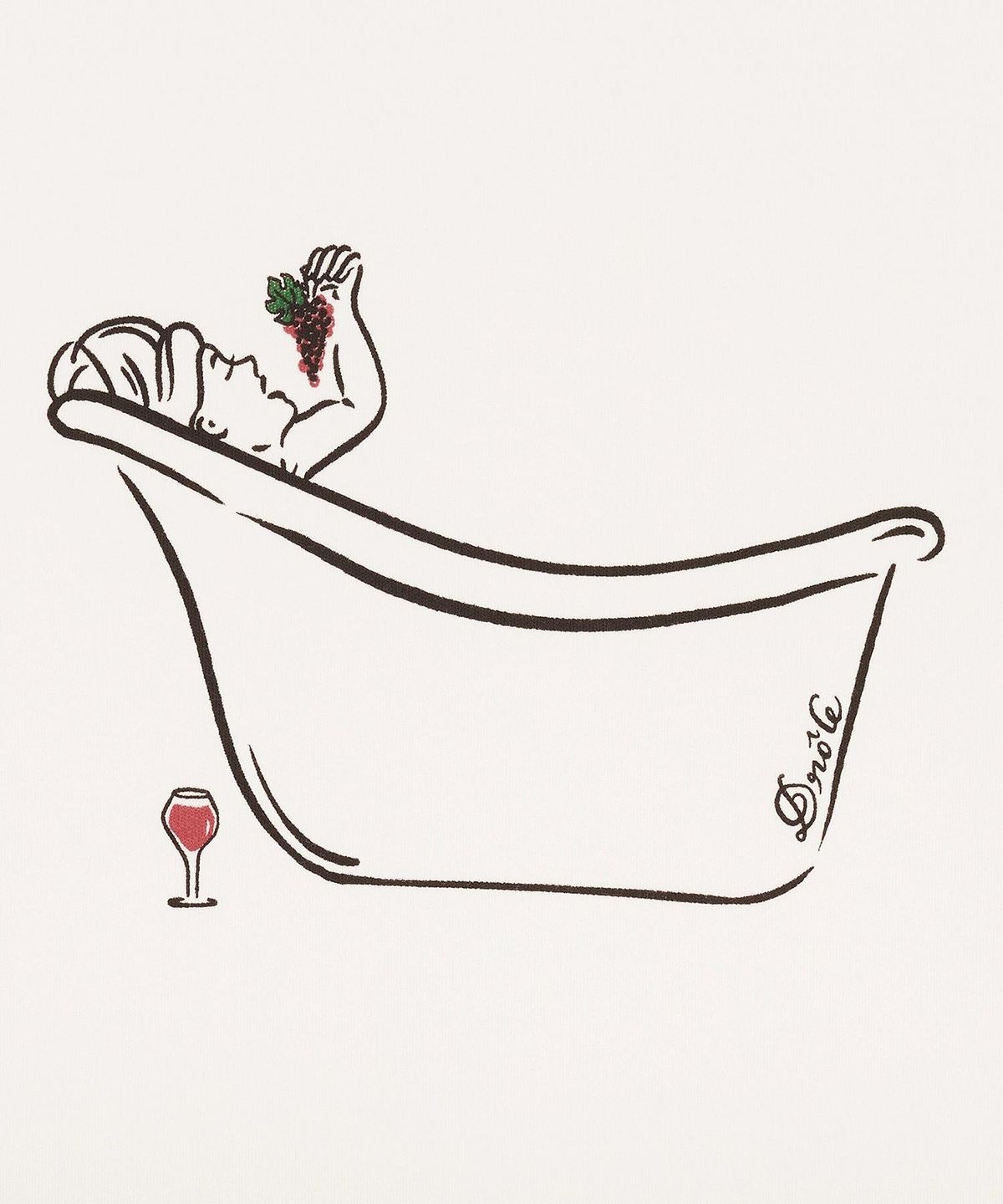 드롤드무슈(DROLE DE MONSIEUR) Wine Bath T-shirt D0TCA26109WHM