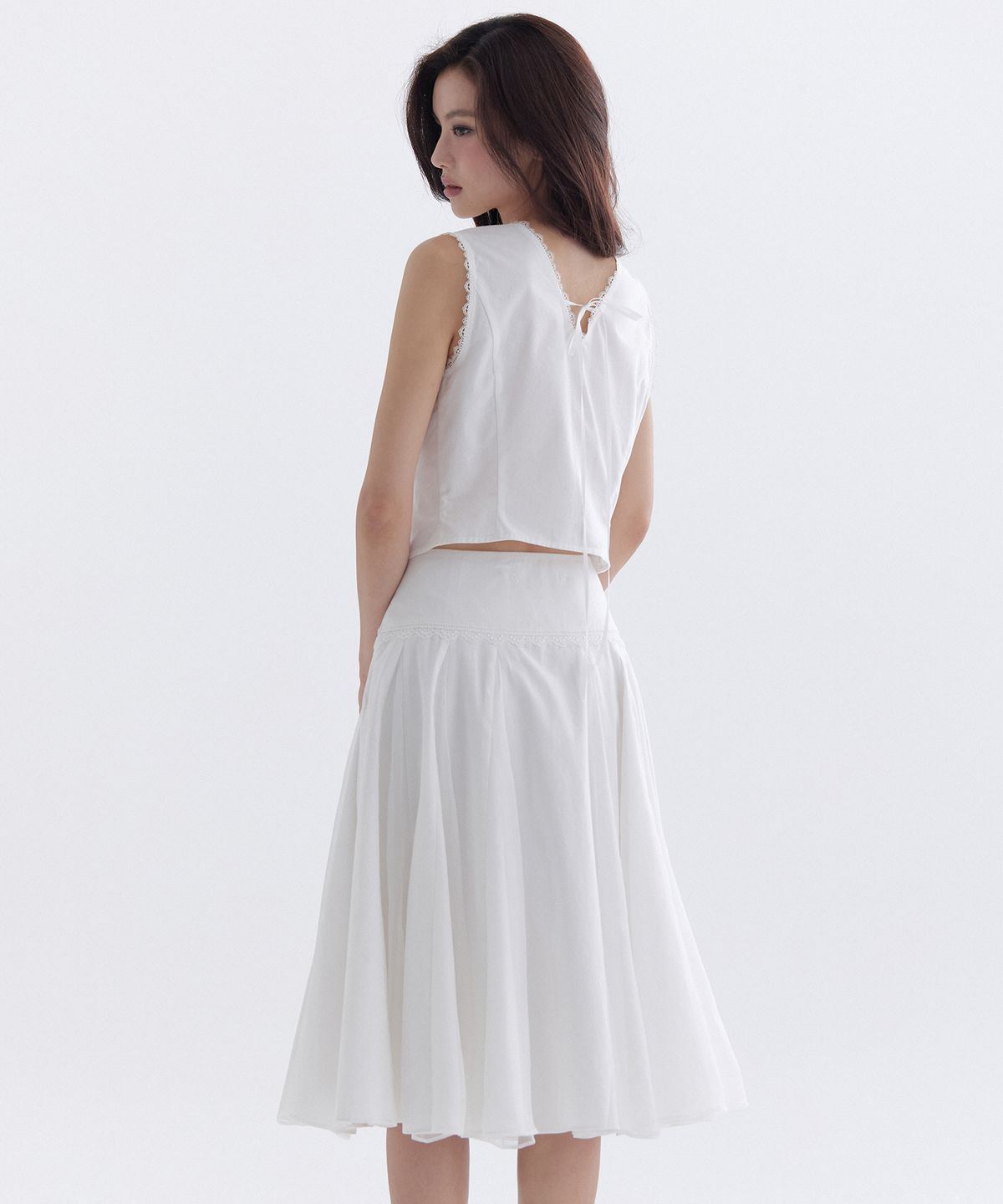 더티스(THETIS) POEM CHIFFON FLARE SKIRT_TT6S512IV