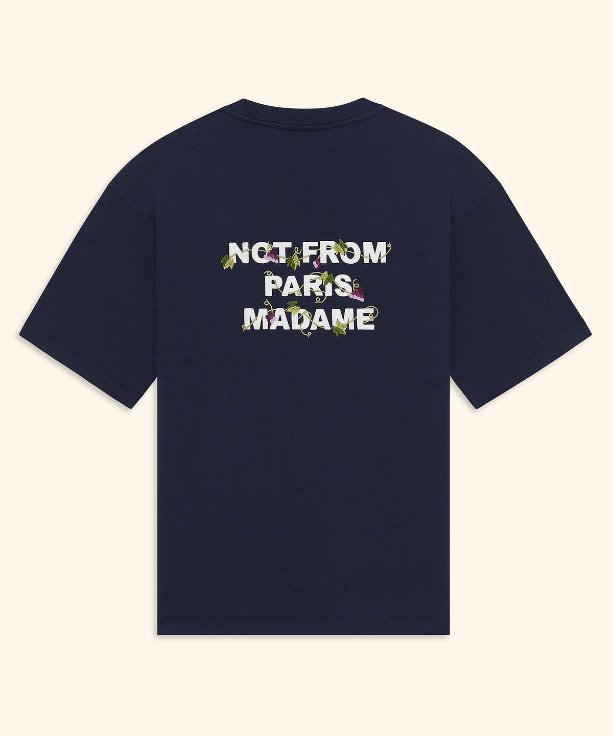 드롤드무슈(DROLE DE MONSIEUR) Vine Embroidered Slogan T-shirt D0TCA26106NYX