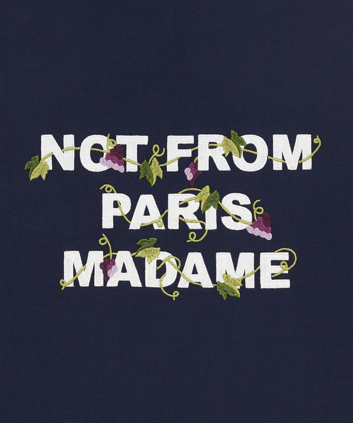 드롤드무슈(DROLE DE MONSIEUR) Vine Embroidered Slogan T-shirt D0TCA26106NYX
