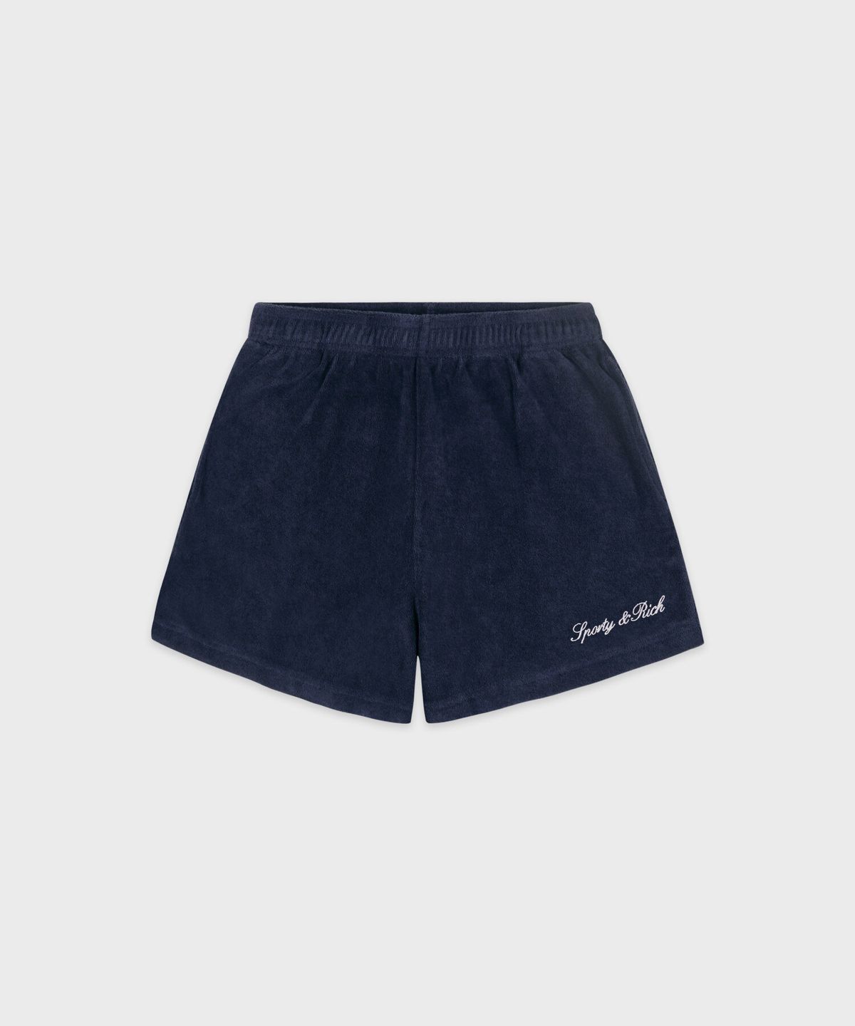 스포티앤리치(SPORTY&RICH) 시그니처 로고 테리 쇼츠 - 네이비 R263AW7014