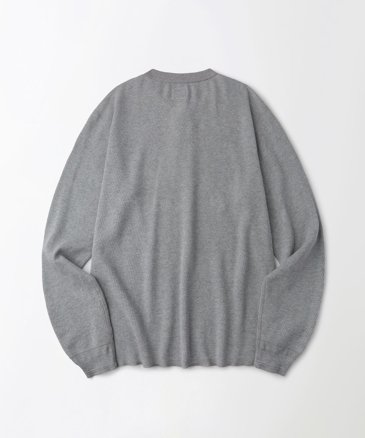 아웃스탠딩(OUTSTANDING) THERMAL VINTAGE HENLEY NECK LONG SLEEVE TEE_8%MELANGE GRAY