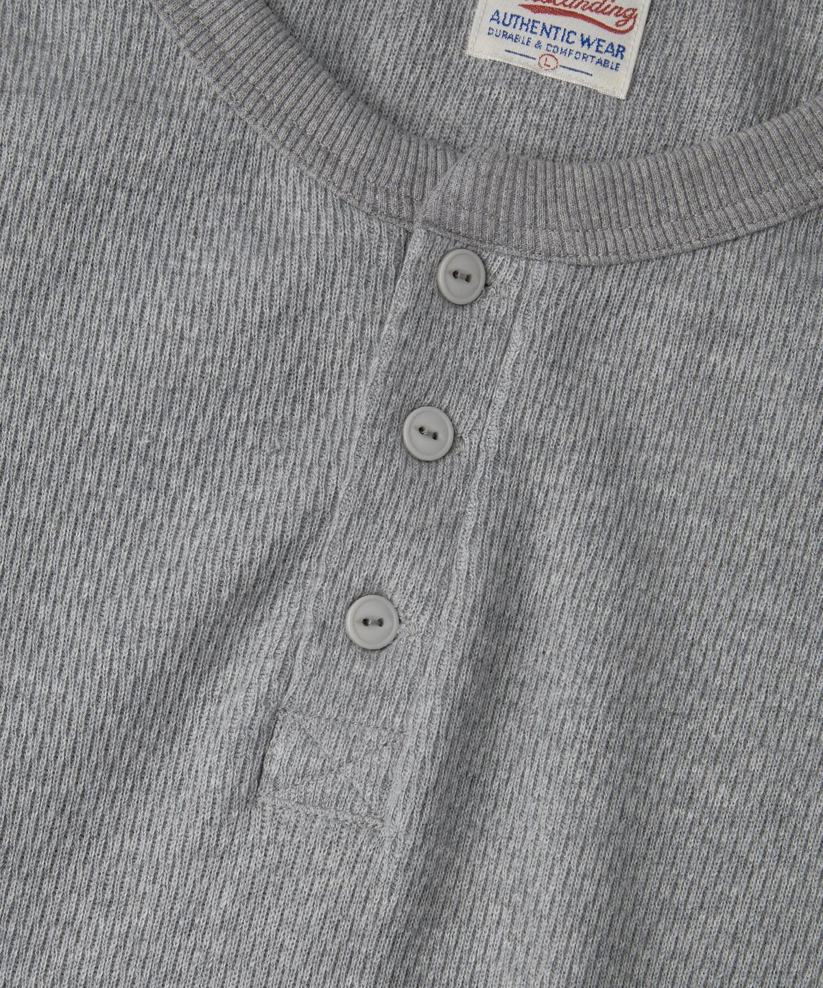 아웃스탠딩(OUTSTANDING) THERMAL VINTAGE HENLEY NECK LONG SLEEVE TEE_8%MELANGE GRAY