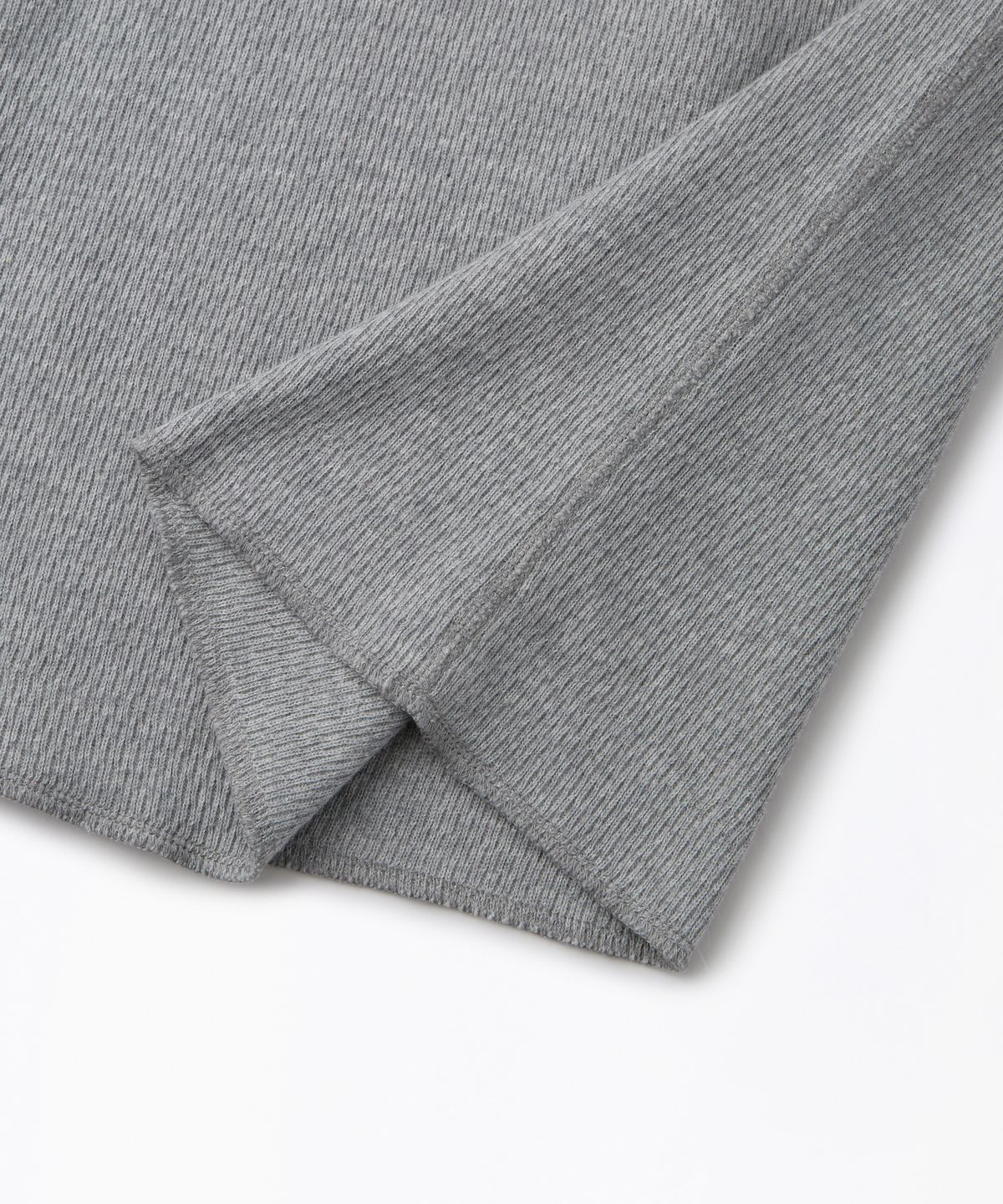 아웃스탠딩(OUTSTANDING) THERMAL VINTAGE HENLEY NECK LONG SLEEVE TEE_8%MELANGE GRAY
