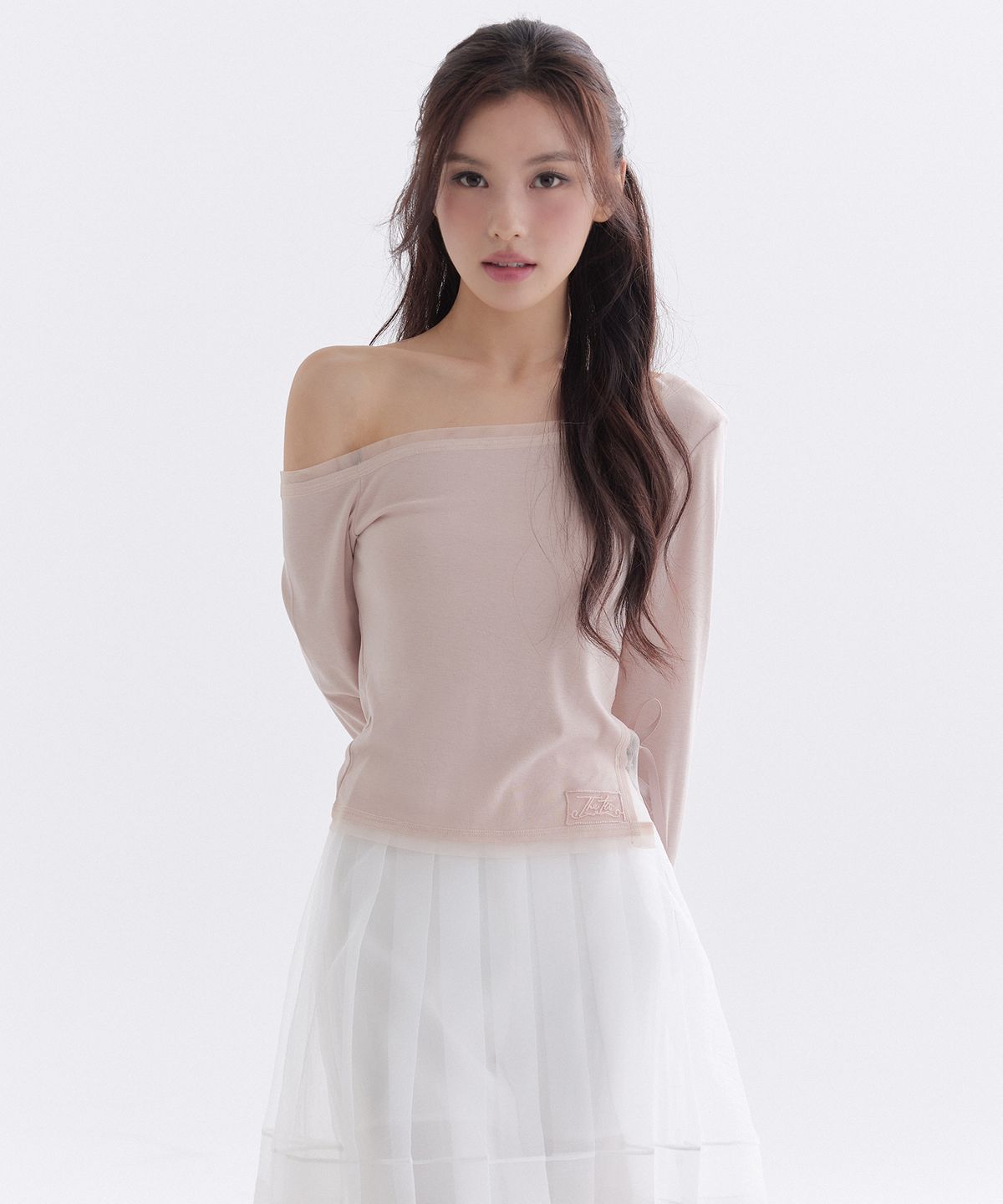 더티스(THETIS) PURE MESH SATIN RIBBON T-SHIRT_TT6S213PK