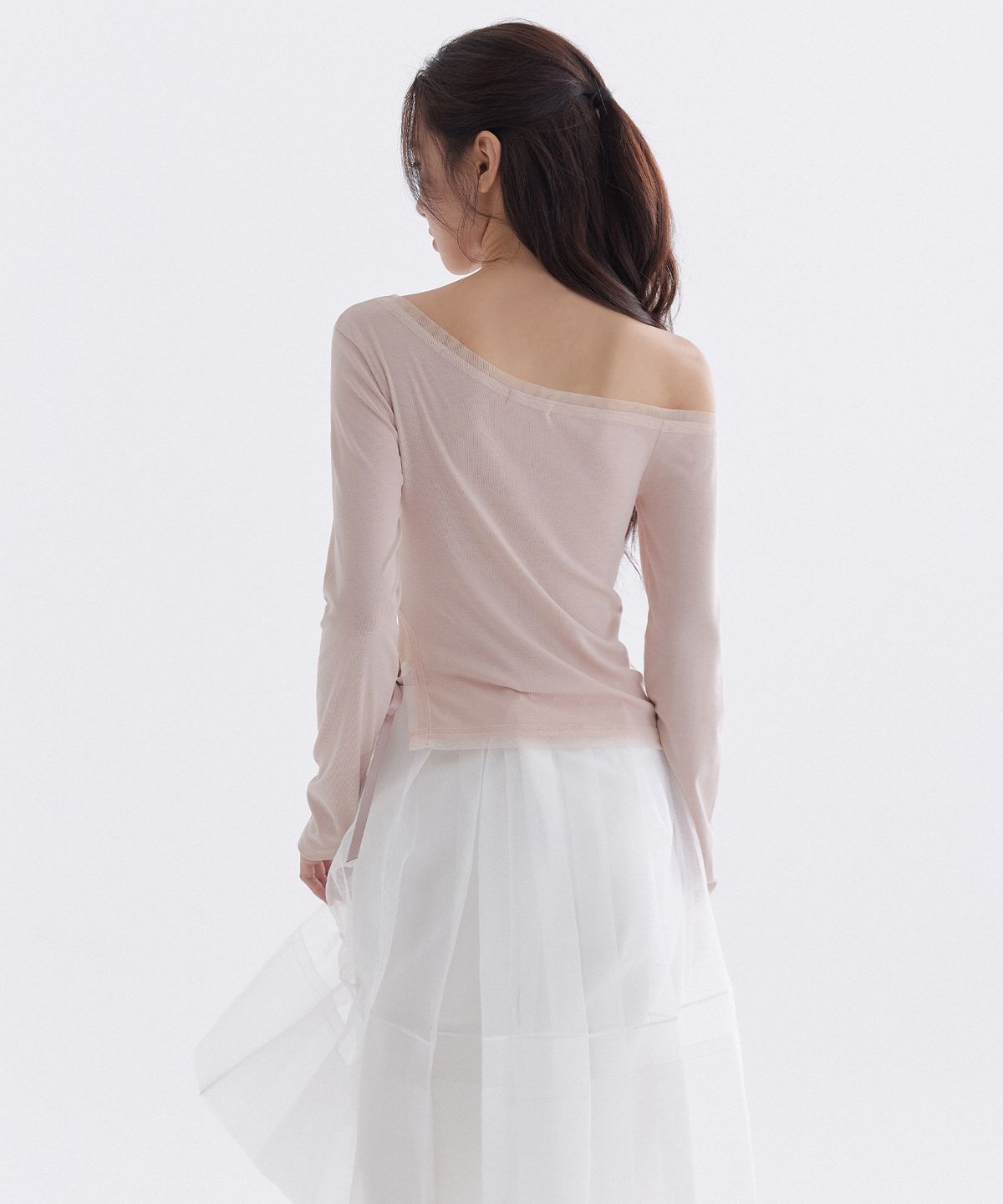 더티스(THETIS) PURE MESH SATIN RIBBON T-SHIRT_TT6S213PK