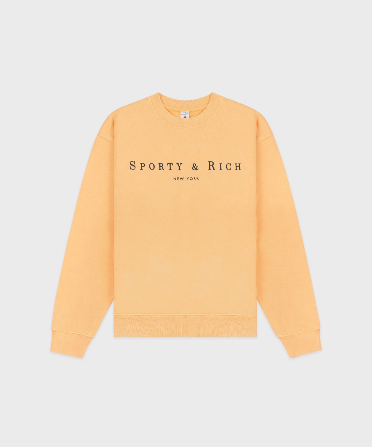 스포티앤리치(SPORTY&RICH) 타이틀 자수 크루넥 남여공용 - 레몬 R263AUW004