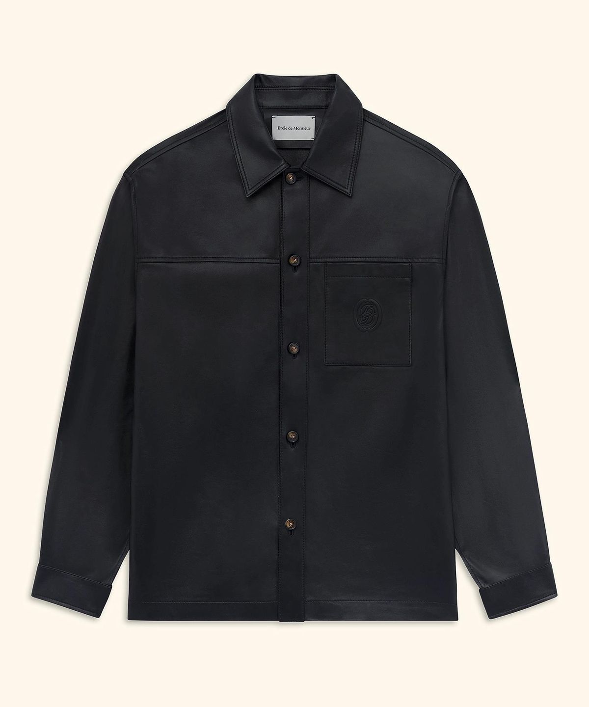 드롤드무슈(DROLE DE MONSIEUR) D Ornament Leather Shirt D0JLA26100BKX