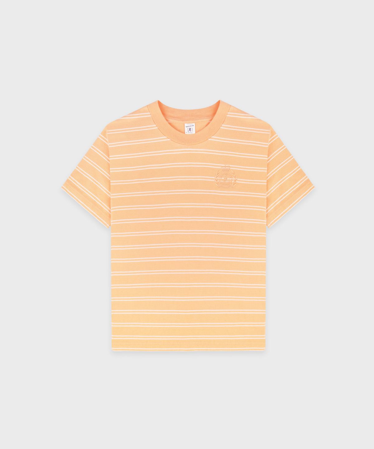 스포티앤리치(SPORTY&RICH) NY 크레스트 티셔츠 남여공용 - 레몬 스트라이프 R263AWT006