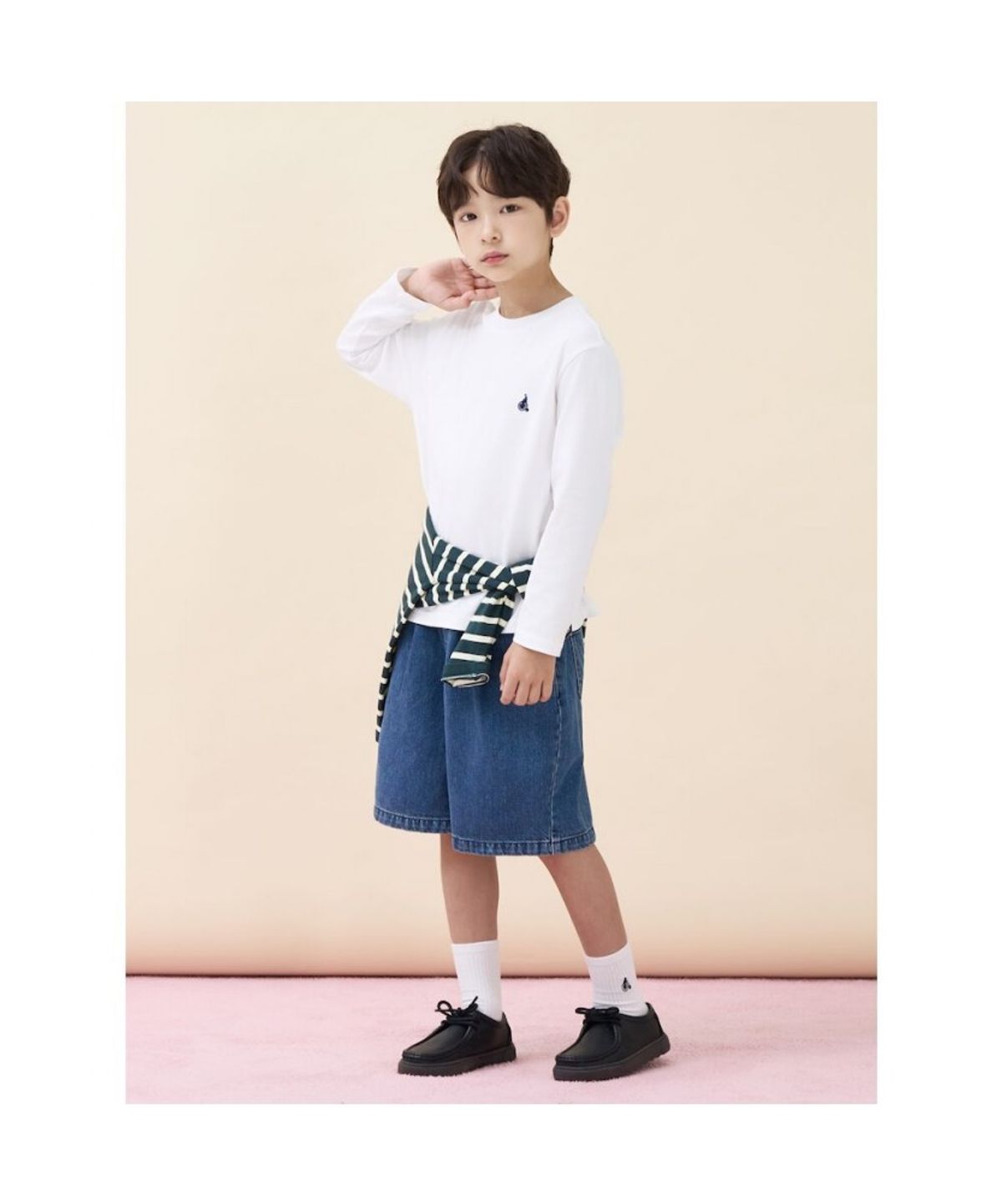 빈폴 키즈(BEANPOLE KIDS) [Essential] 수피마 긴소매 티셔츠  화이트 (BI6841UE21)