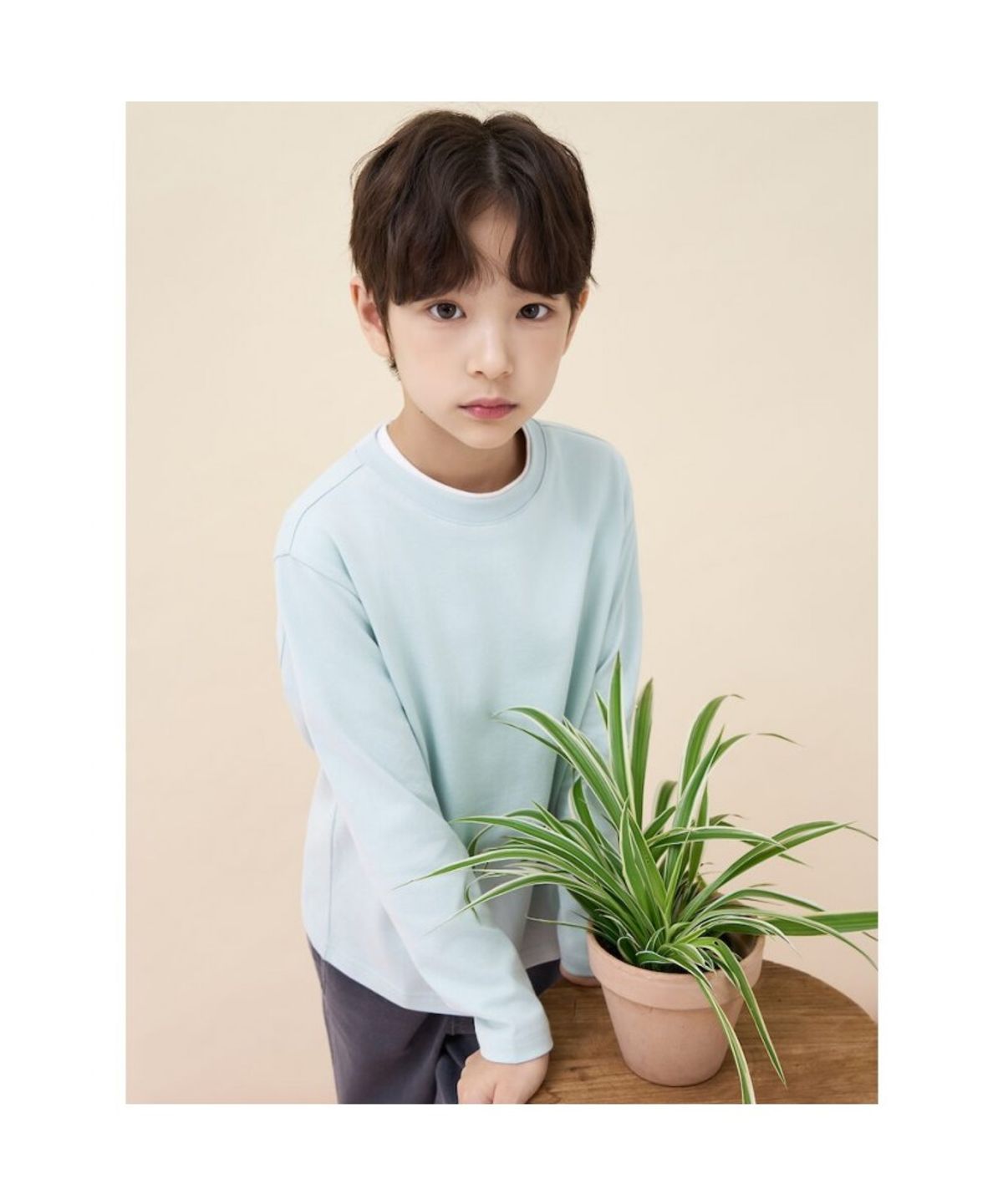 빈폴 키즈(BEANPOLE KIDS) [Essential] 수피마 긴소매 티셔츠  라이트 그린 (BI6841UE2L)
