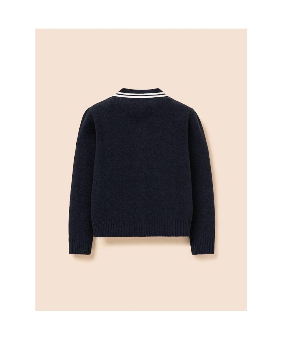빈폴 키즈(BEANPOLE KIDS) 여아 넥칼라 티핑 긴소매 플레인 카디건  네이비 (BI685AG01R)