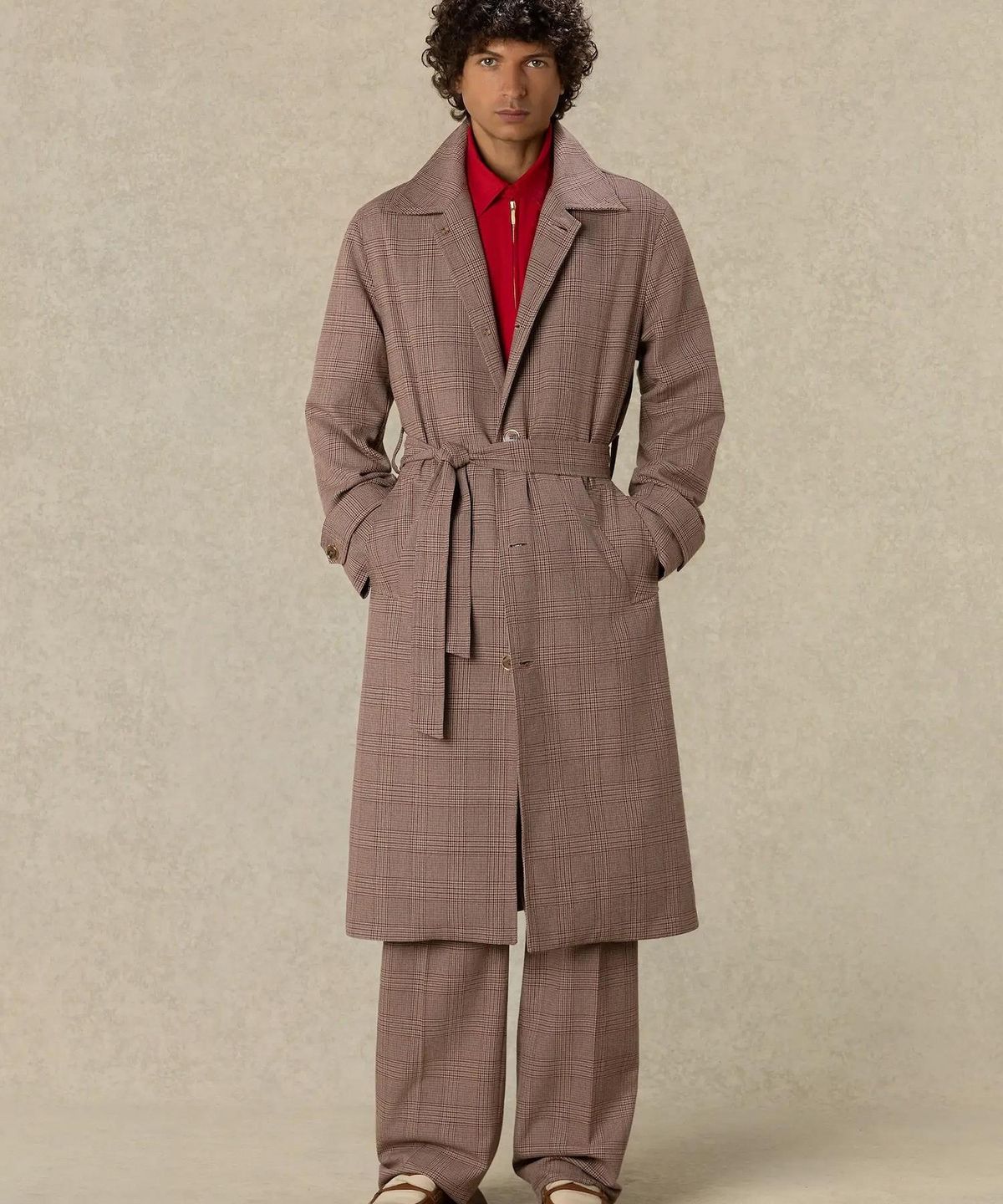 드롤드무슈(DROLE DE MONSIEUR) Prince Of Wales Belted Coat D0CAA26100BRX
