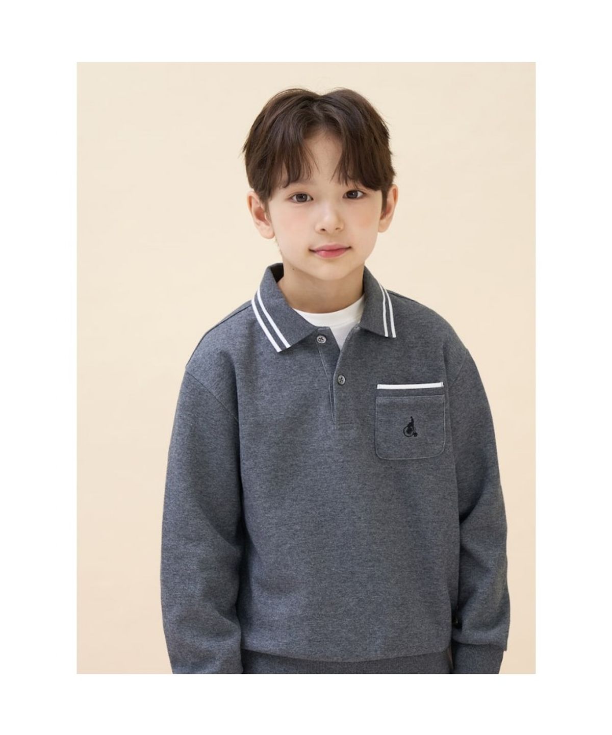 빈폴 키즈(BEANPOLE KIDS) 클래식 티칼라 스웻세트  애쉬 (BI6841U034)