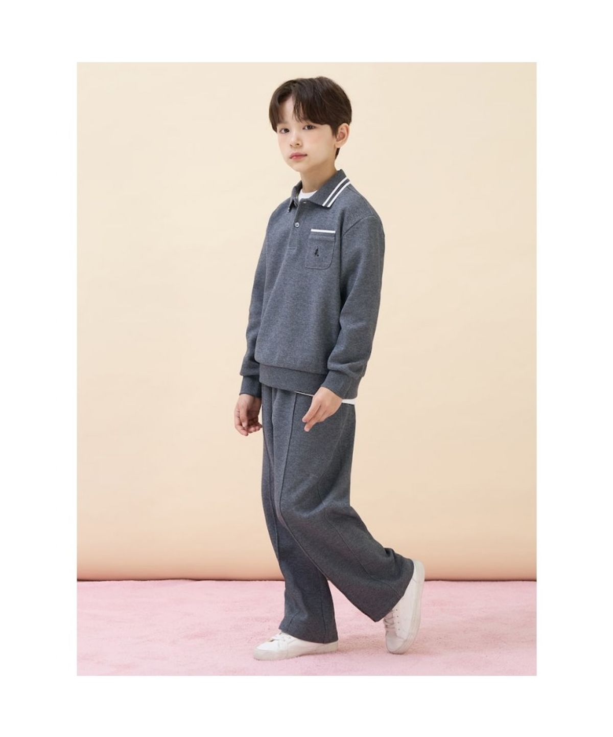 빈폴 키즈(BEANPOLE KIDS) 클래식 티칼라 스웻세트  애쉬 (BI6841U034)