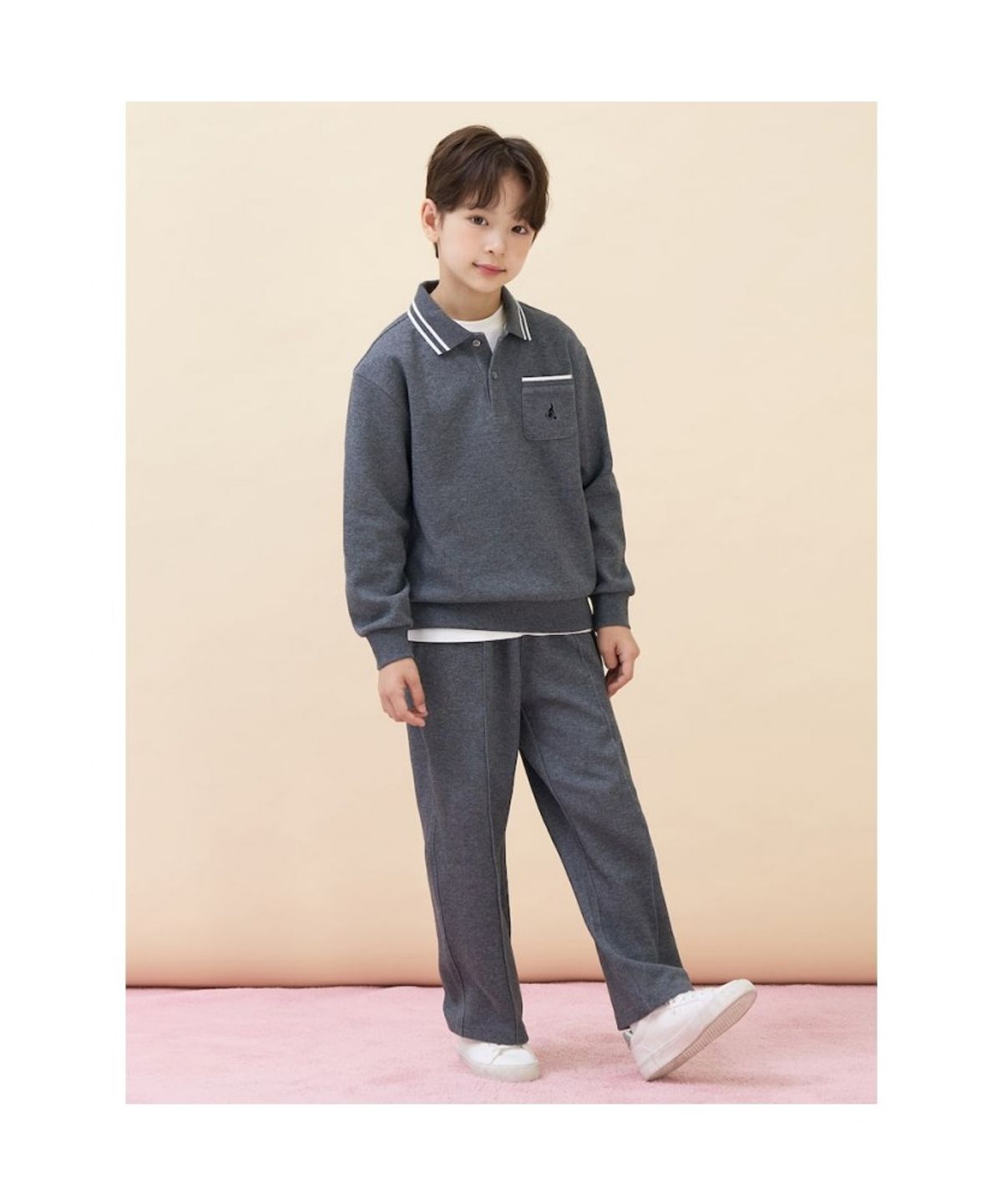 빈폴 키즈(BEANPOLE KIDS) 클래식 티칼라 스웻세트  애쉬 (BI6841U034)