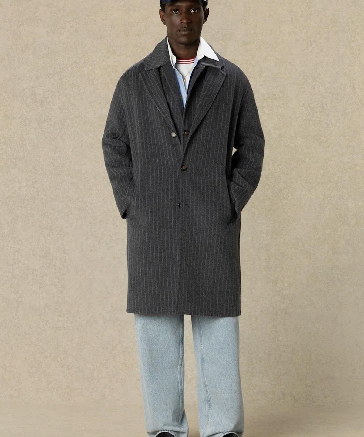 드롤드무슈(DROLE DE MONSIEUR) Wool Pinstripe Coat D0CAA26101GYD