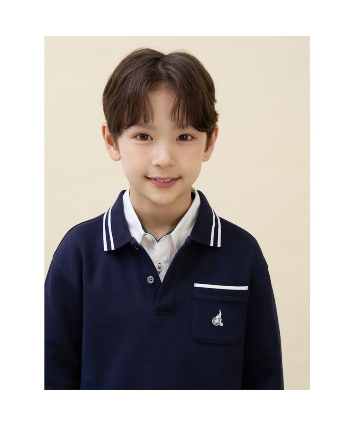 빈폴 키즈(BEANPOLE KIDS) 클래식 티칼라 스웻세트  네이비 (BI6841U03R)