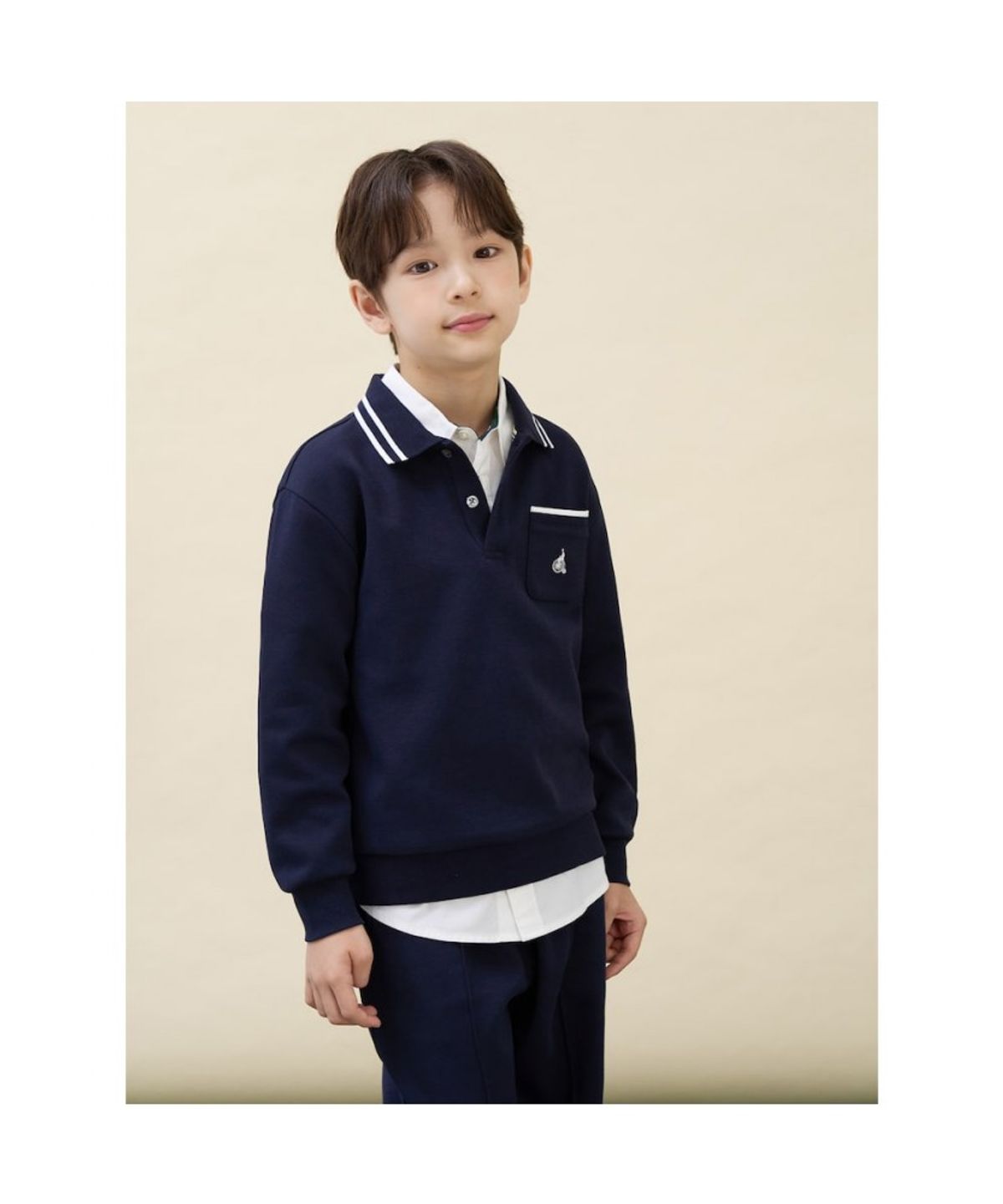 빈폴 키즈(BEANPOLE KIDS) 클래식 티칼라 스웻세트  네이비 (BI6841U03R)