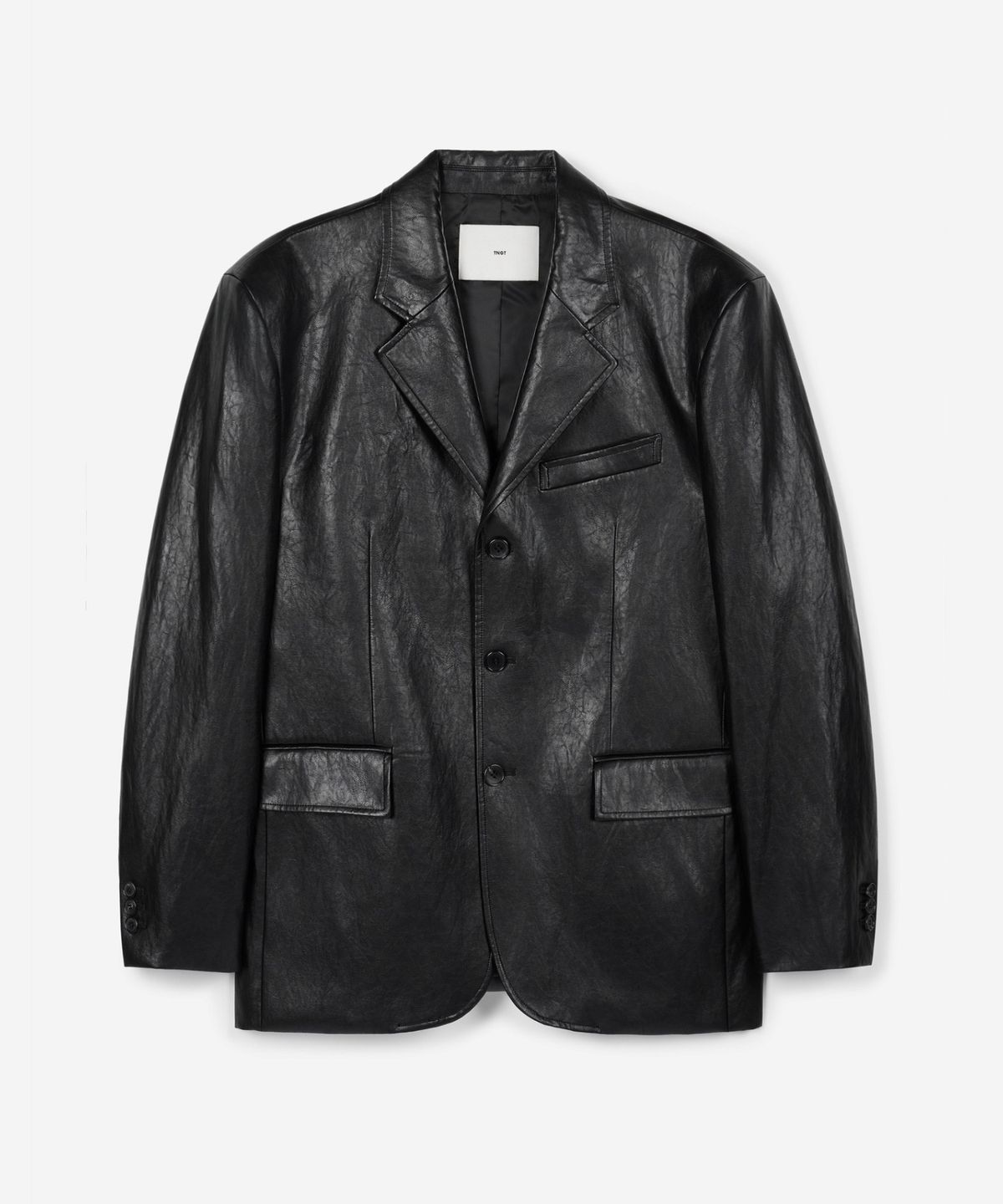 티엔지티(TNGT) Faux Leather Jacket (Washed Black) TNJA6F105BK