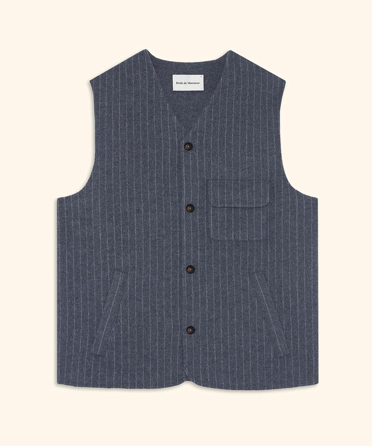 드롤드무슈(DROLE DE MONSIEUR) Wool Pinstripe Vest D0VAA26101GYD