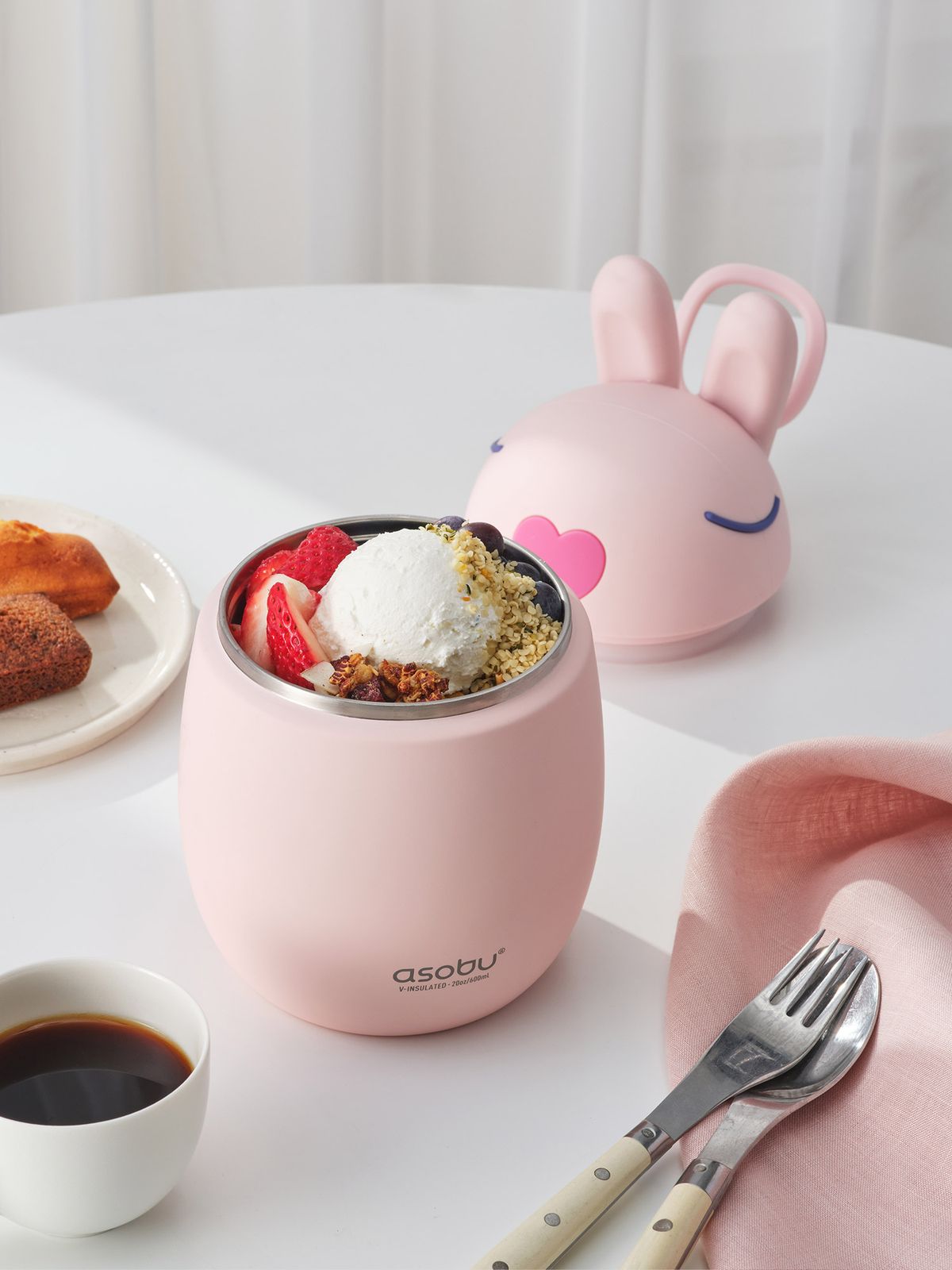 아소부(ASOBU) 진공스텐 보온보냉 베스티 캐릭터 푸드 컨테이너 600ml