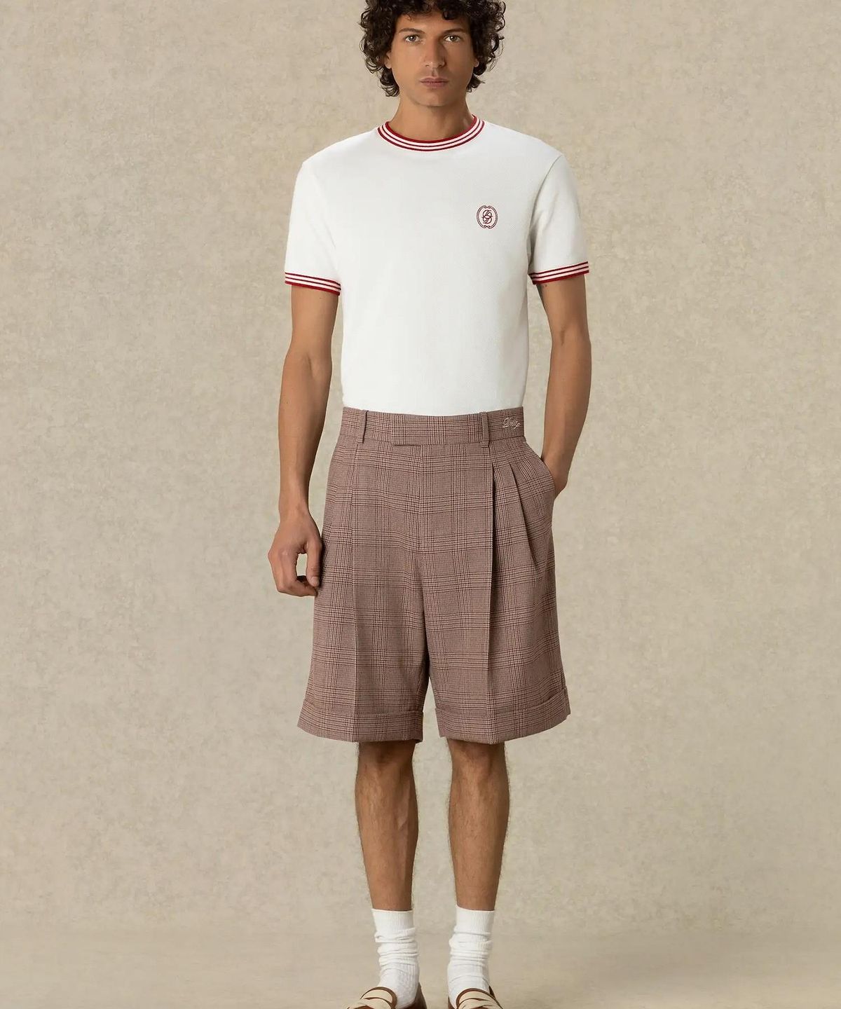 드롤드무슈(DROLE DE MONSIEUR) Prince Of Wales Tailored Shorts D0POA26100BRX