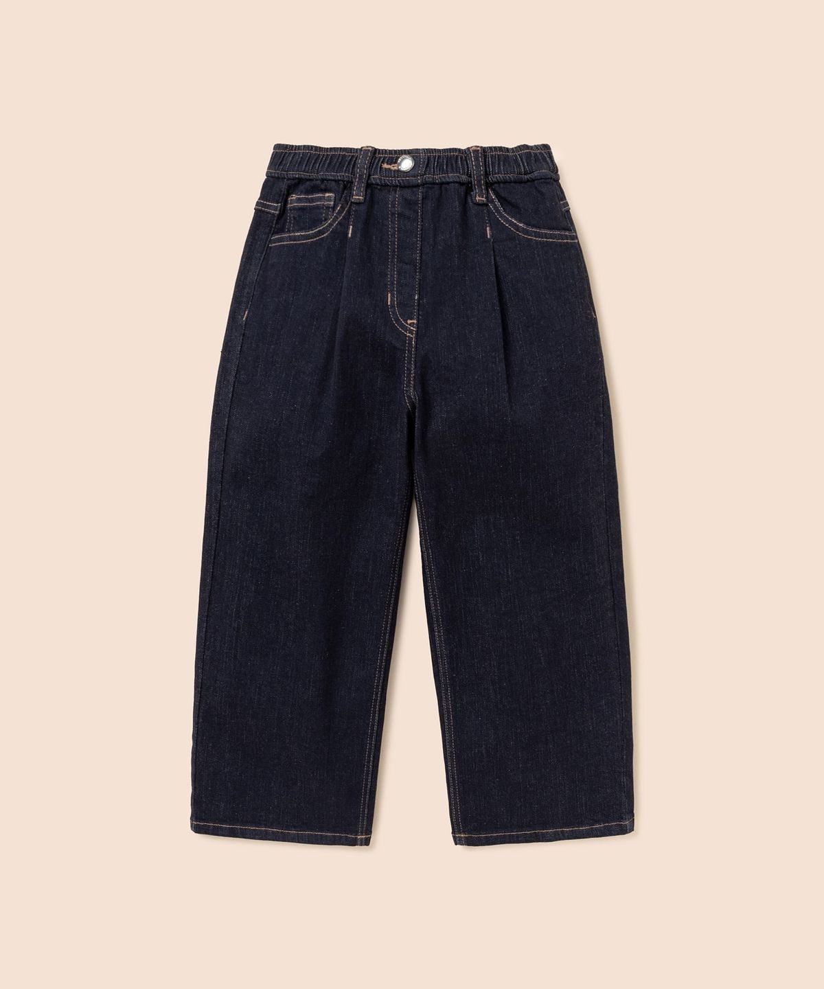 빈폴 키즈(BEANPOLE KIDS) [Essential] 여아 세미 와이드 데님 팬츠  네이비 (BI6821GE1R)