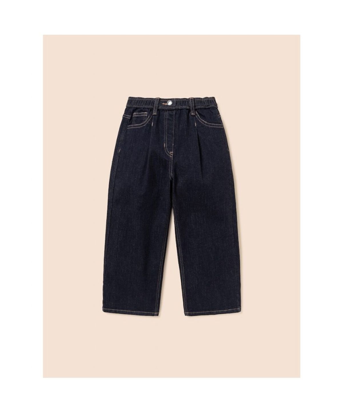 빈폴 키즈(BEANPOLE KIDS) [Essential] 여아 세미 와이드 데님 팬츠  네이비 (BI6821GE1R)