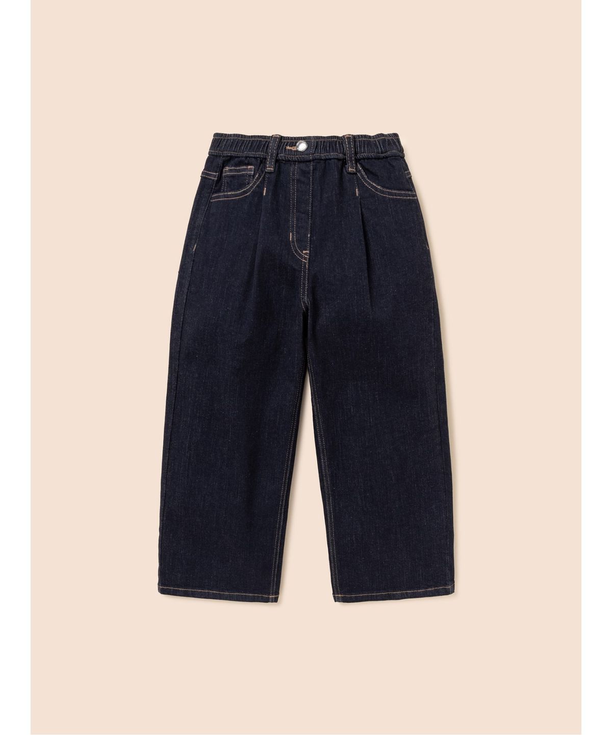 빈폴 키즈(BEANPOLE KIDS) [Essential] 여아 세미 와이드 데님 팬츠  네이비 (BI6821GE1R)