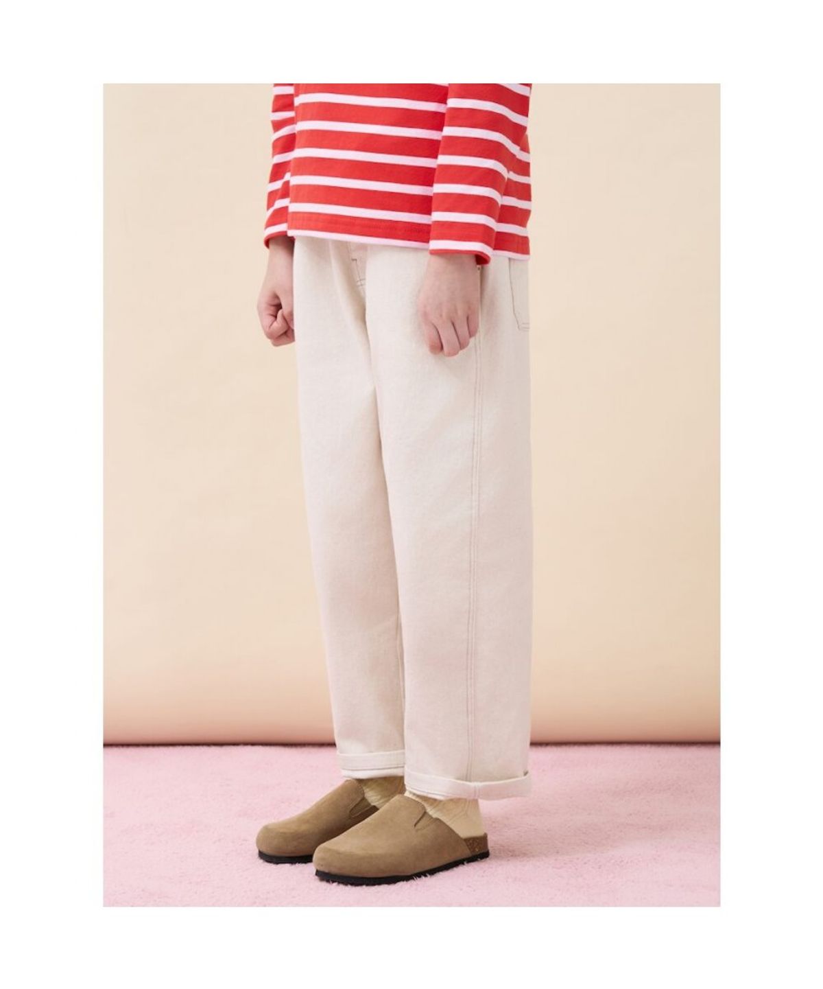 빈폴 키즈(BEANPOLE KIDS) 커브드 우븐 팬츠  아이보리 (BI6821U030)
