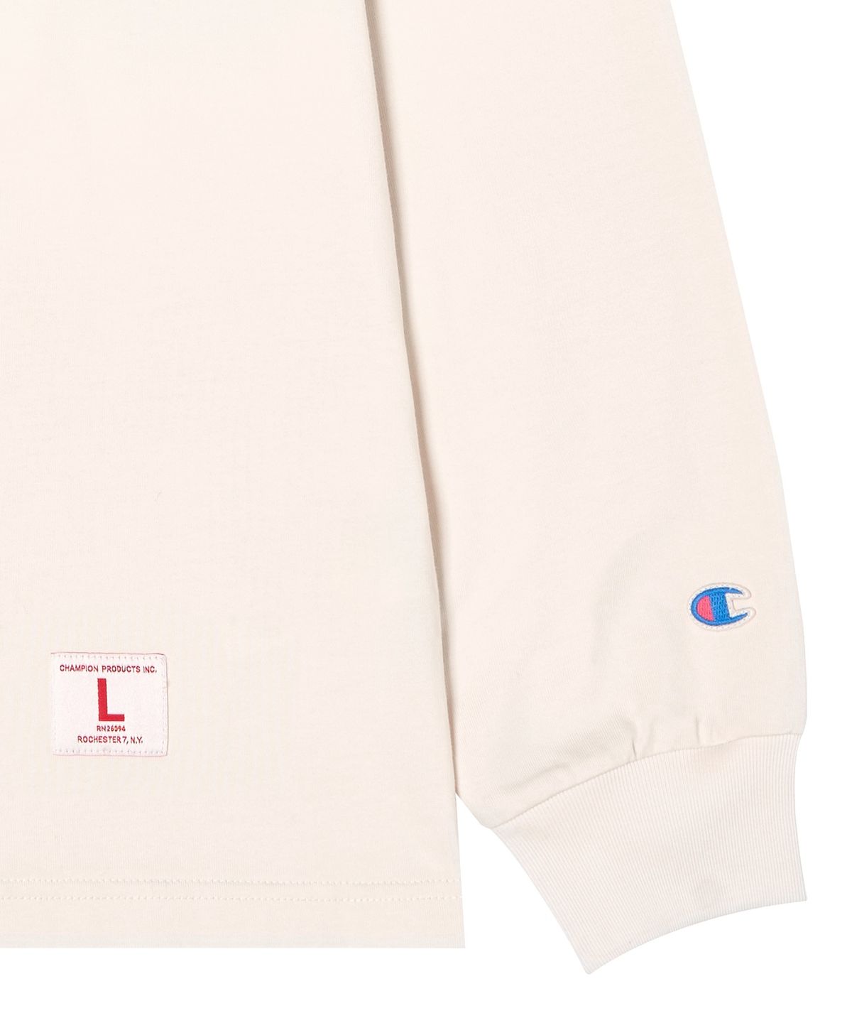 챔피온(CHAMPION) 헤리티지 스트라이프 럭비 셔츠 Ivory