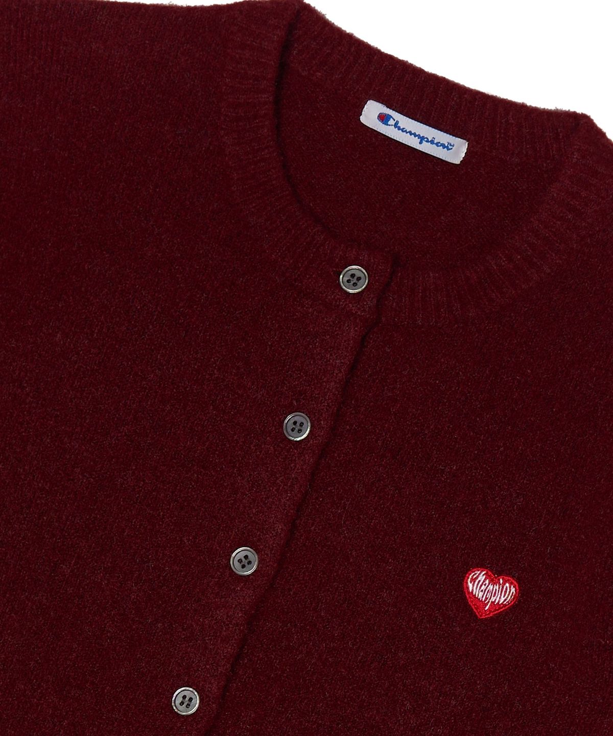 챔피온(CHAMPION) 여성 하트 로고 울 가디건 Red