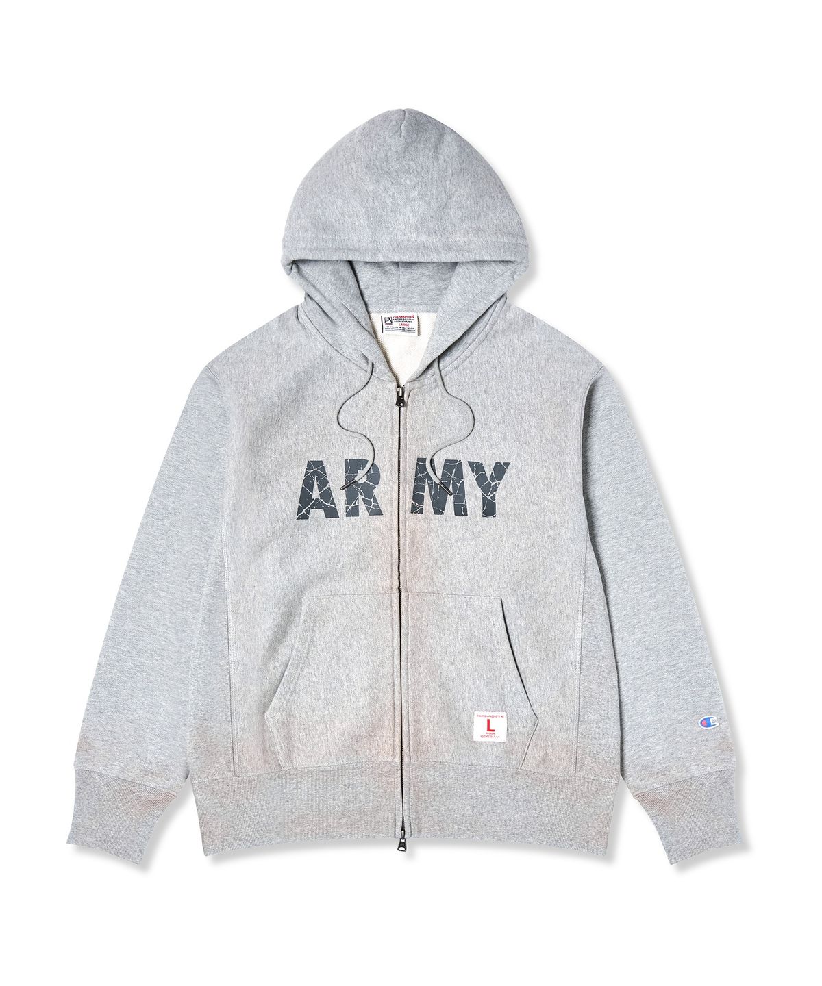 챔피온(CHAMPION) 헤리티지 리버스위브 ARMY 후드 집업 Medium Grey