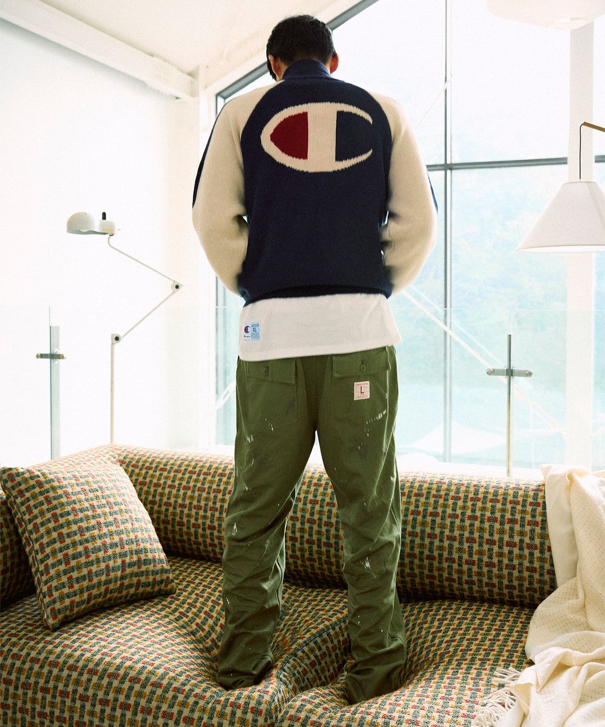 챔피온(CHAMPION) 헤리티지 페인티드 퍼티그 팬츠 Olive