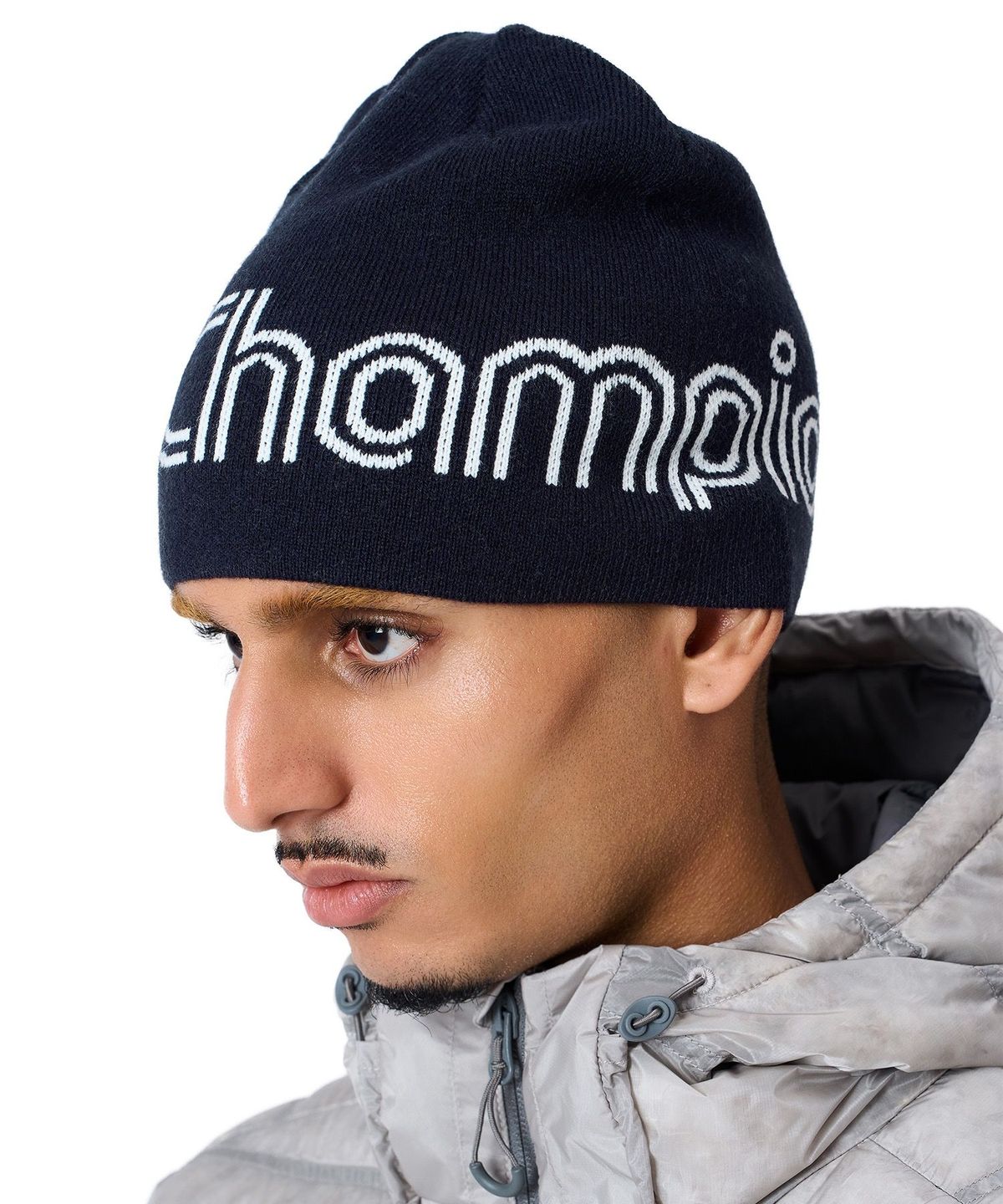 챔피온(CHAMPION) 트랙 로고 비니 Navy