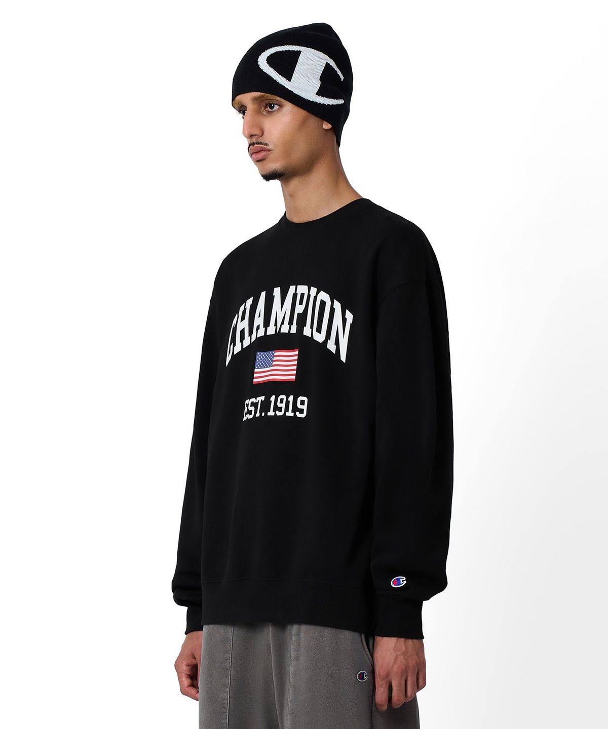 챔피온(CHAMPION) C로고 자카드 비니 Navy