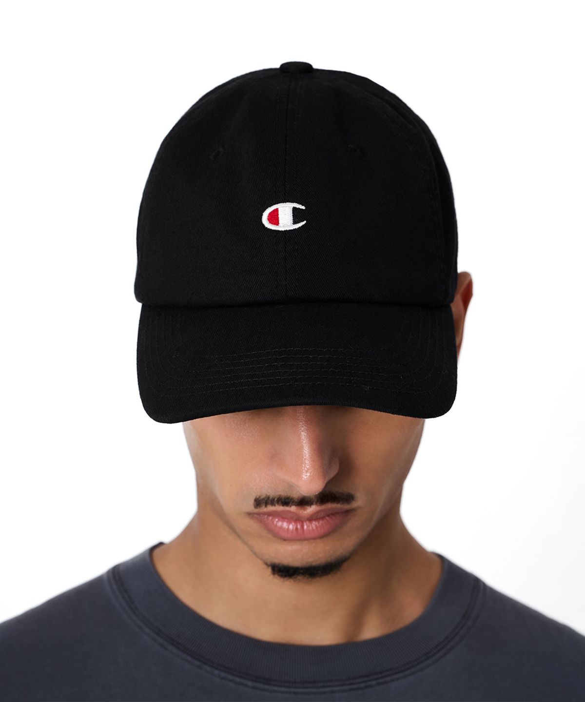 챔피온(CHAMPION) C로고 트윌 코튼 볼캡 Black