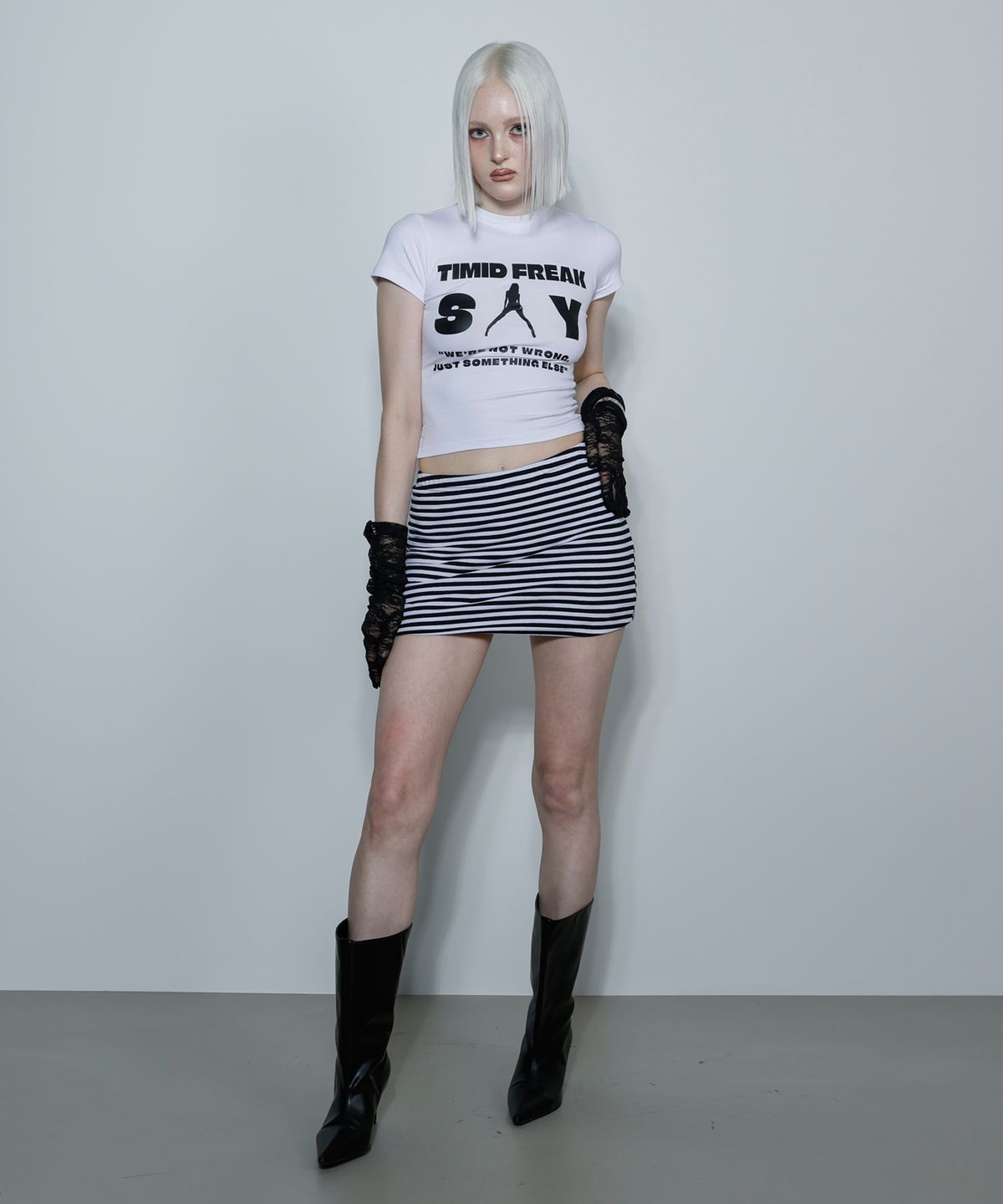 티미드프리크(TIMID FREAK) Stripe Mini Skirt