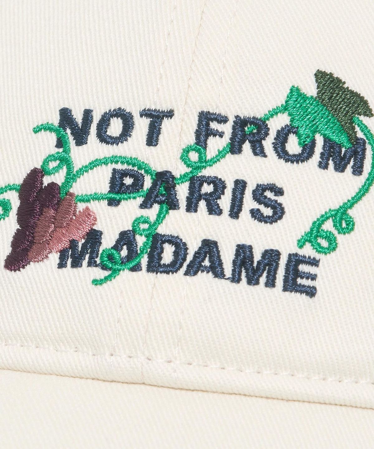 드롤드무슈(DROLE DE MONSIEUR) Vine Embroidered Slogan Cap D4RAA26100WHM