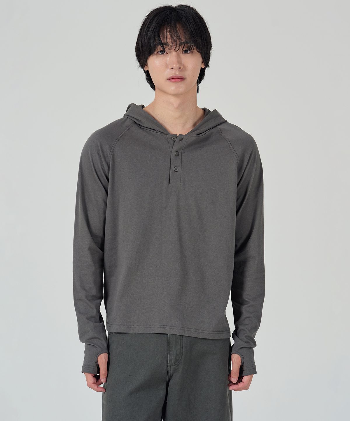 오우사(OWSA) 소프트 헨리넥 후드 롱슬리브 티셔츠 5color